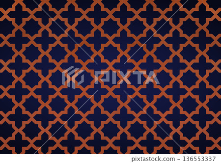 An Elegant and Intricate Geometric Pattern Featuring Dark Blue and Orange Color Tones An Elegant and Intricate Geometric Pattern Featuring Dark Blue and Orange Color Tones 136553337