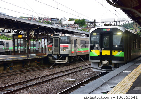 JR北海道函館本線：從小樽站到餘市站的普通列車車窗外景色（2023年夏雨） 136553541