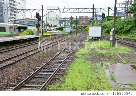 JR Hokkaido Hakodate Main Line: Scenery from the window of a local train from Otaru Station to Yoichi Station (Summer rain, 2023) JR Hokkaido Hakodate Main Line: Scenery from the window of a local train from Otaru Station to Yoichi Station (Summer rain, 2023) 136553543