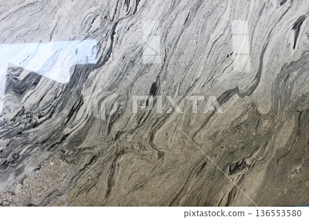 Viscont White marble texture with dynamic gray and black vein flow patterns on a clean white background for luxury interior materials. Viscont White marble texture with dynamic gray and black vein flow patterns on a clean white background for luxury interior materials. 136553580