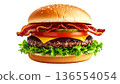 培根生菜漢堡的插圖，包含培根和生菜 136554054