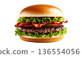 培根生菜漢堡的插圖，包含培根和生菜 136554056