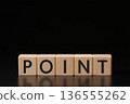 POINT letter block on a black matte background - Simple business image (4:5 vertical:5 horizontal) 136555262