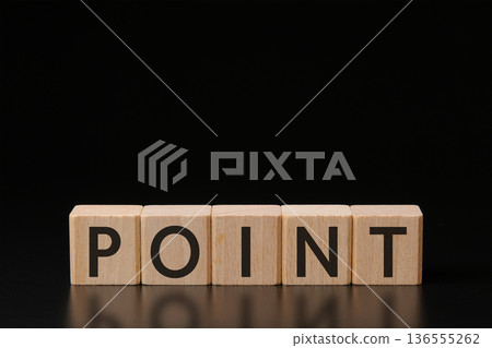 POINT letter block on a black matte background - Simple business image (4:5 vertical:5 horizontal) 136555262
