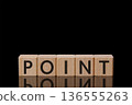 The POINT lettering blocks reflecting against a black background create a luxurious and business-like image (4:5 vertical:5 horizontal). 136555263