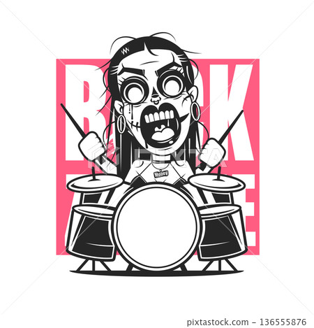 Complete professional drum kit vector logo with bass drum, toms and cymbals Complete professional drum kit vector logo with bass drum, toms and cymbals 136555876