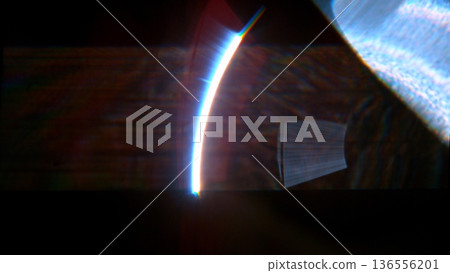 Real Lens Flare Reflections for Overlay or Transition Isolated on Black Background 136556201