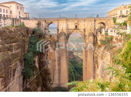Puente Nuevo Bridge over El Tajo Gorge in Ronda, Spain 136556355