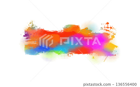 colored isolated blot on white background. Hand drawn. Not AI, vector illustration. 136556400
