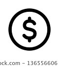 Simple dollar sign icon 136556606