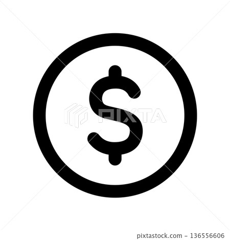 Simple dollar sign icon 136556606