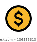 Dollar sign financial icon 136556613