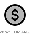Dollar sign coin icon 136556615