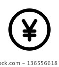 Simple yen icon Japanese yen/currency 136556618