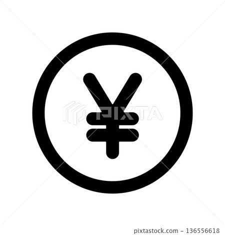 Simple yen icon Japanese yen/currency Simple yen icon Japanese yen/currency 136556618