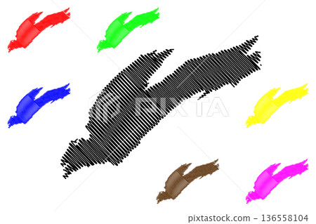 Alsta island (Kingdom of Norway) map vector illustration, scribble sketch Alsten or Alstein map 136558104