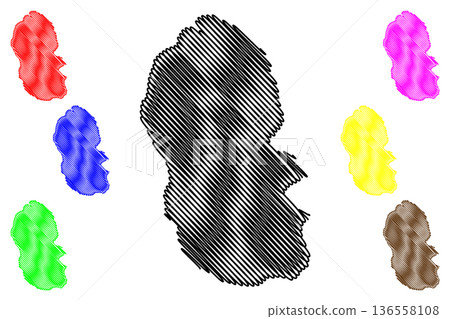 Arran island (United Kingdom of Great Britain and Northern Ireland, Scotland, Firth of Clyde) map vector illustration, scribble sketch Isle of Arran map Arran island (United Kingdom of Great Britain and Northern Ireland, Scotland, Firth of Clyde) map vector illustration, scribble sketch Isle of Arran map 136558108