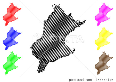 Avsa, Turkeli or Aphousia island (Republic of Turkey, Sea of Marmara) map vector illustration, scribble sketch Avsa, Turkeli or Avsa Adasi map 136558146