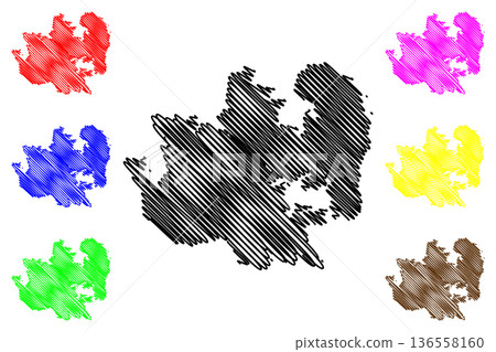 Batam island (Republic of Indonesia, South East Asia) map vector illustration, scribble sketch Batam map 136558160