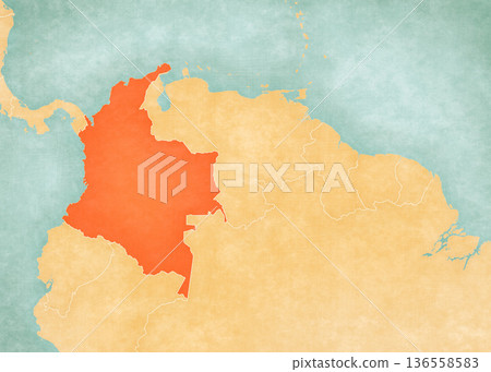 Map of Northern South America - Colombia 136558583