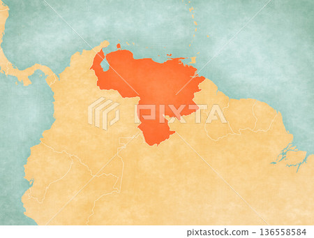 Map of Northern South America - Venezuela 136558584