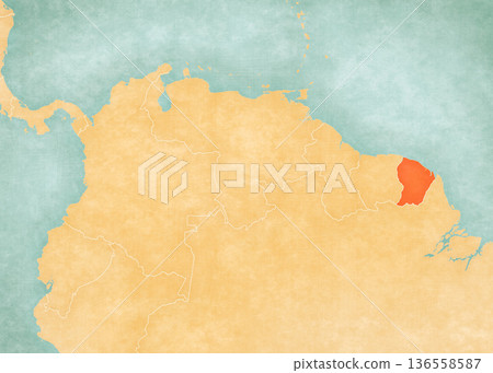 Map of Northern South America - French Guiana 136558587