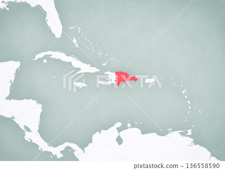 Map of Caribbean islands - Dominican Republic 136558590