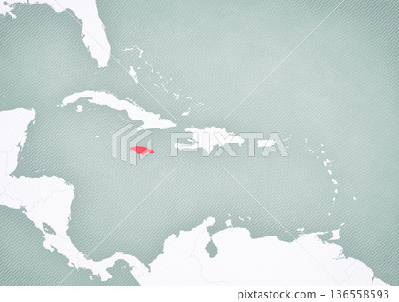 Map of Caribbean islands - Jamaica Map of Caribbean islands - Jamaica 136558593