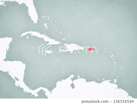 Map of Caribbean islands - Puerto Rico 136558594