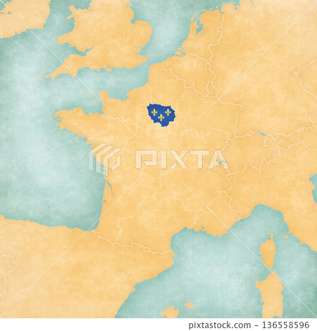 Map of France - Ile-de-France Map of France - Ile-de-France 136558596