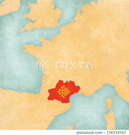 Map of France - Occitania 136558597