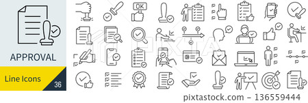 Approval icon set 136559444