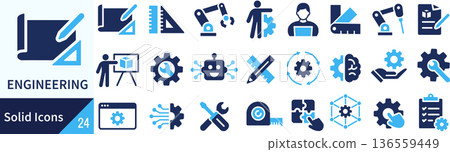 Vector engineering silhouette icon set 136559449