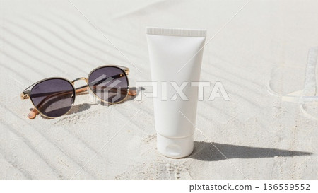 Product photo for advertising plain sunscreen tubes 136559552