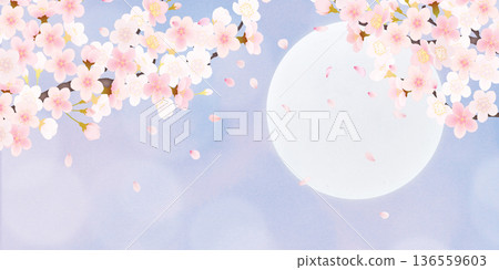 落花櫻花背景素材 136559603