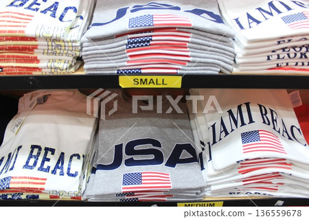 Miami beach and cityscape, tropical resort scenery, beautiful beaches and Art Deco architecture, Latin American vibes 136559678