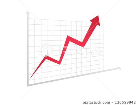 Positive business graph arrow stock illustration 136559948