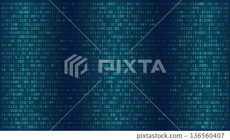 Digital Monolith - High-Density Seamless Binary Code Grid on Deep Teal Gradient Digital Monolith - High-Density Seamless Binary Code Grid on Deep Teal Gradient 136560407