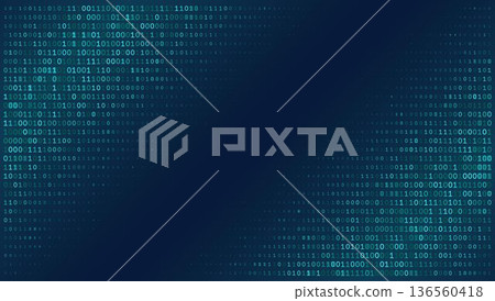 Binary Grid Texture - Cyan Digital Code Field on Dark Blue Gradient Background Binary Grid Texture - Cyan Digital Code Field on Dark Blue Gradient Background 136560418