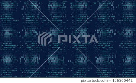 Digital Blocks - Segmented Binary Code Grid on Dark Blue Background Digital Blocks - Segmented Binary Code Grid on Dark Blue Background 136560441