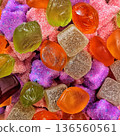 Colorful gummy assortment background material 136560561