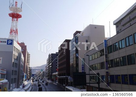 Streetscape in front of Otaru Station (Hokkaido) Streetscape in front of Otaru Station (Hokkaido) 136560566