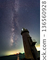 星空和燈塔的夜景美極了 136560928