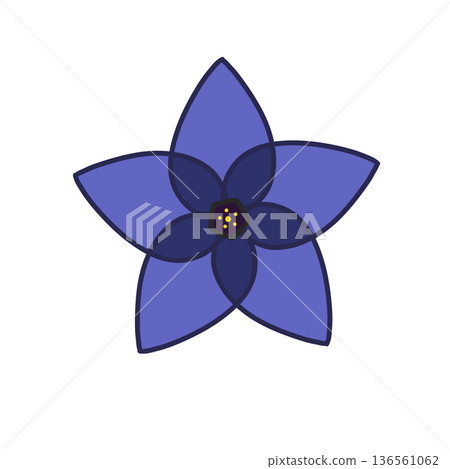 Gentian flower simple icon (blue) Gentian flower simple icon (blue) 136561062