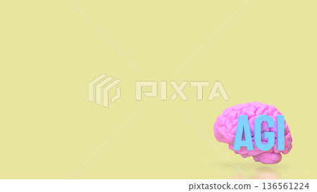 Artificial General Intelligence Brain Concept 3d render. Artificial General Intelligence Brain Concept 3d render. 136561224