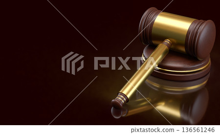 Justice and Law Concept with Wooden Judge Gavel 3d render. 136561246
