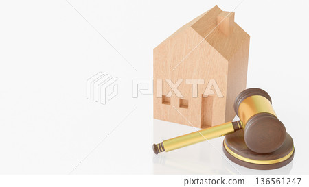 Property Law and Real Estate Legal Justice Concept 3d render. 136561247