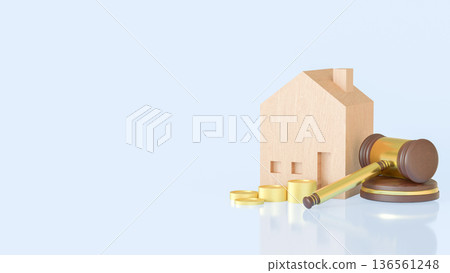 Real Estate Law and Property Investment Justice Concept 3d render. 136561248