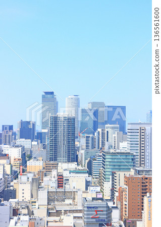 Nagoya City, Aichi Prefecture, scenery of the center of Nagoya City, lined with many skyscrapers Nagoya City, Aichi Prefecture, scenery of the center of Nagoya City, lined with many skyscrapers 136561600