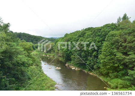 JR Hokkaido Hakodate Main Line: Scenery from the window of a local train from Kutchan Station to Konbu Station (Summer rain, 2023) JR Hokkaido Hakodate Main Line: Scenery from the window of a local train from Kutchan Station to Konbu Station (Summer rain, 2023) 136561734